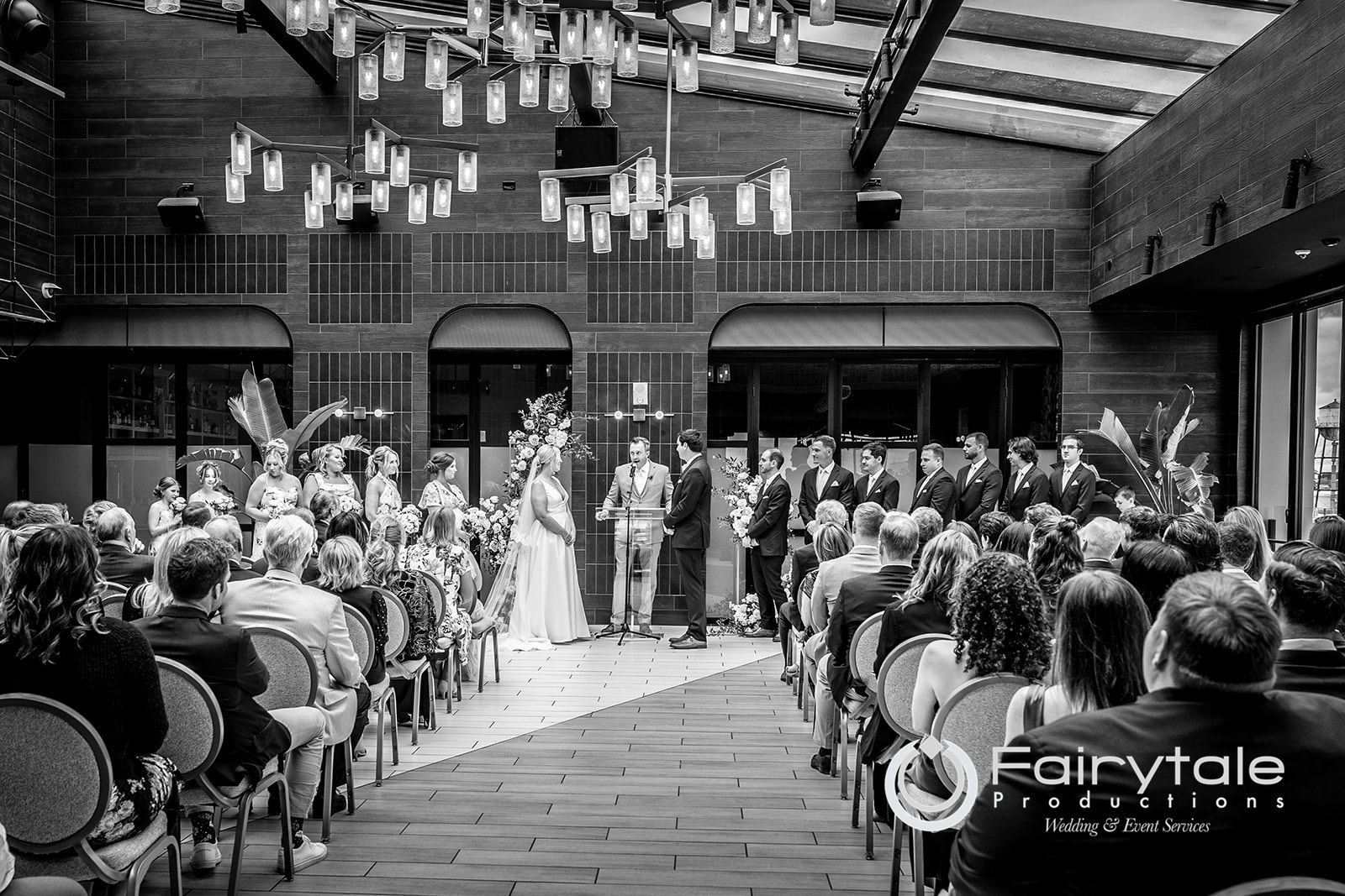 Bride walking down the aisle