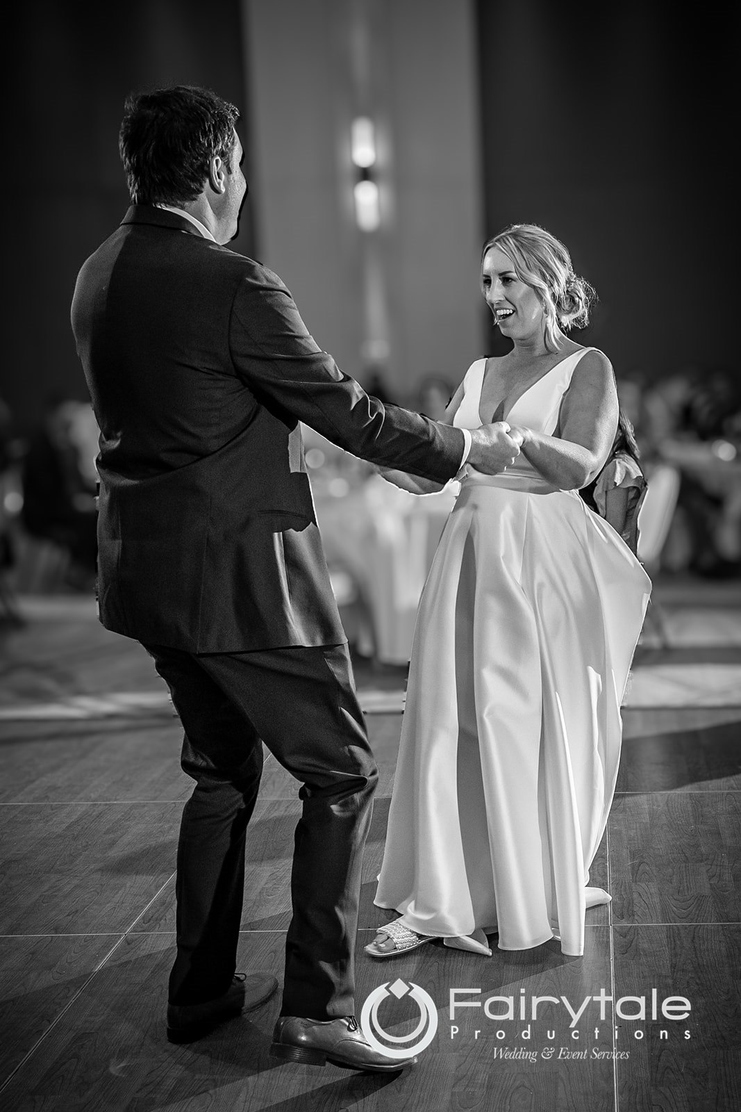 Guests cheering during the reception